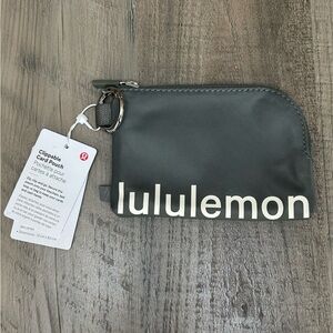 NWT Lululemon Clippable Card Pouch *grey sage*